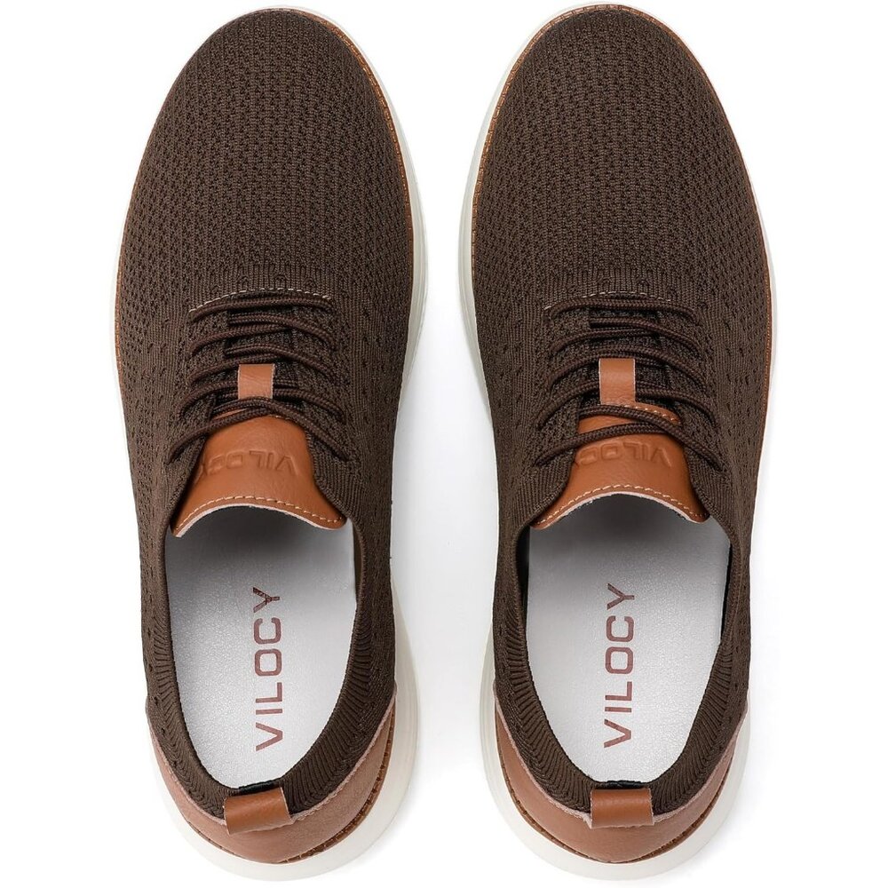 ⚡Men's Brown Oxfords Business Mesh Breathable Tennis Comfortable Walking Shoes - Picture 9 of 9
